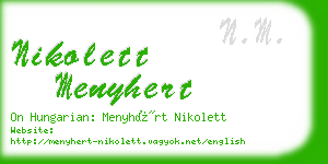 nikolett menyhert business card